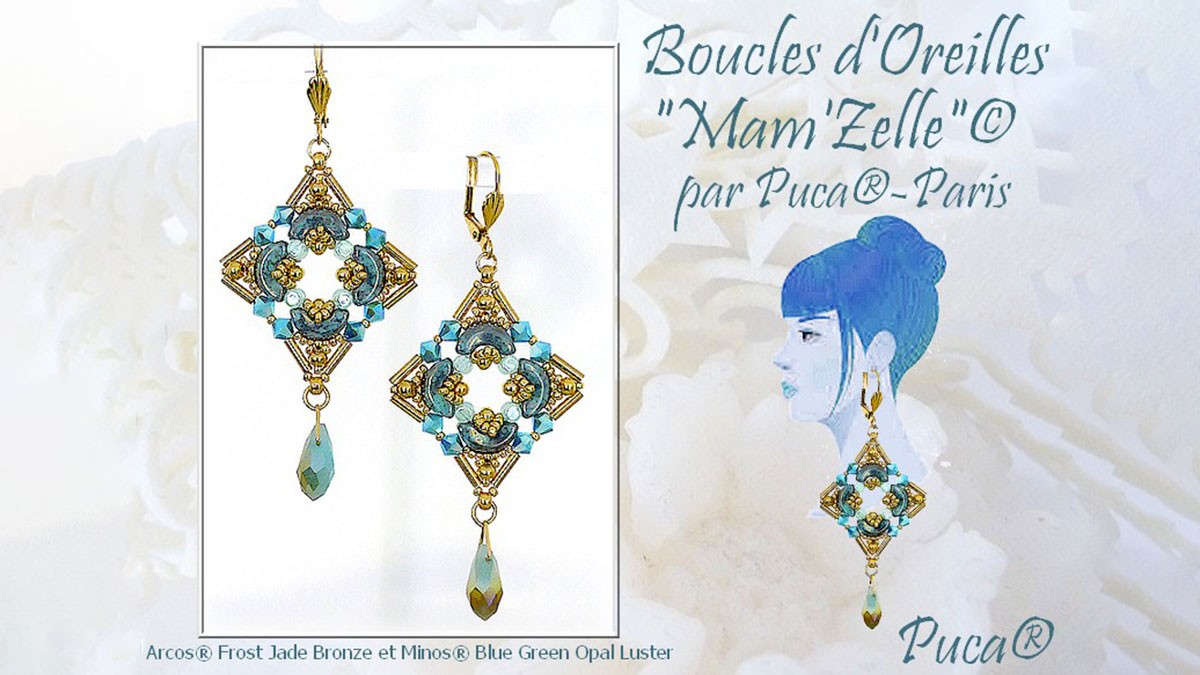 Mam'Zelle earrings with glass beads Arcos and Minos by Puca Mam'Zelle earrings with glass beads Arcos and Minos by Puca