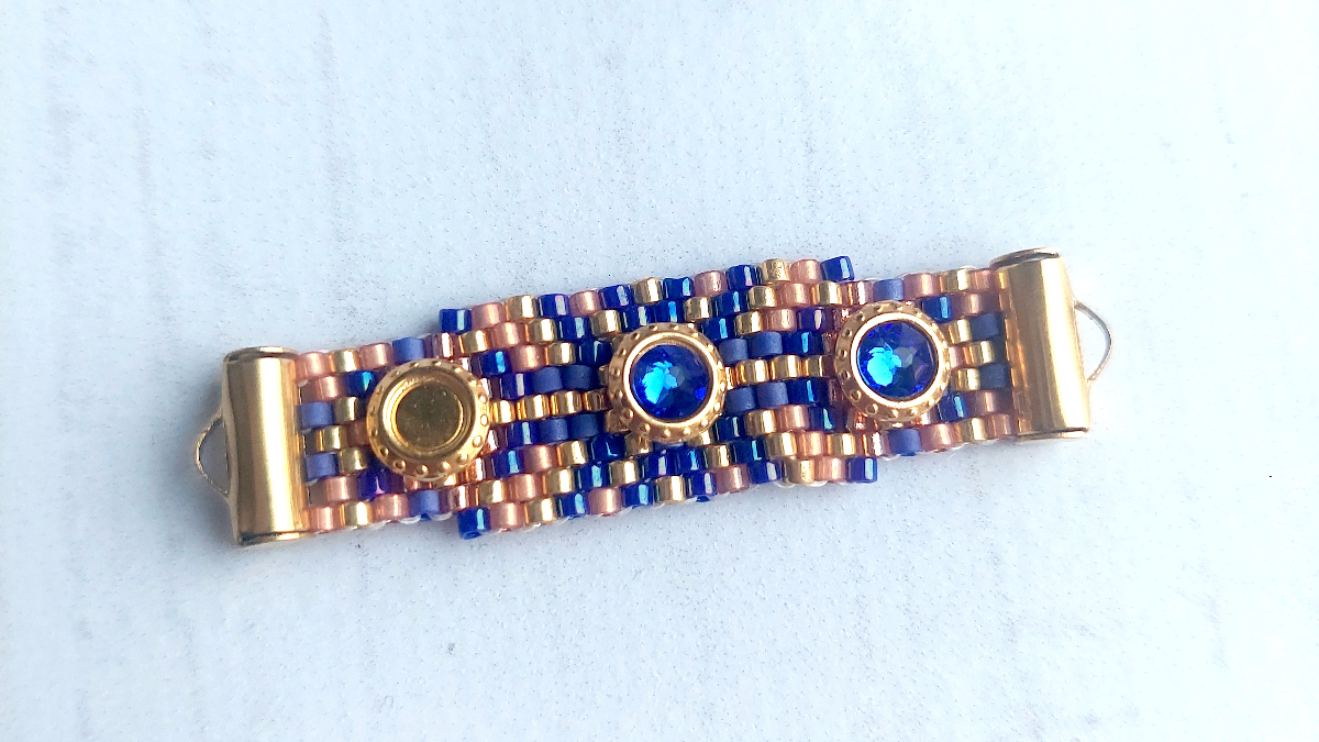 DIY Bracelet weaving peyote &amp; Pure Crystal : Step 3