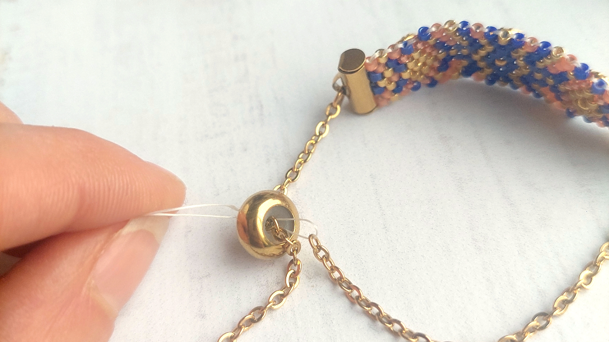 DIY Bracelet weaving peyote &amp; Pure Crystal : Step 5