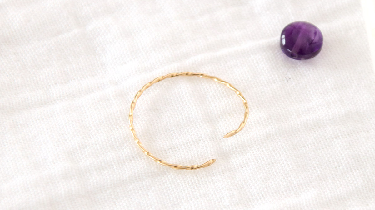 Tuto Rings with Natural Stones twisted wire gold filled : Step 3