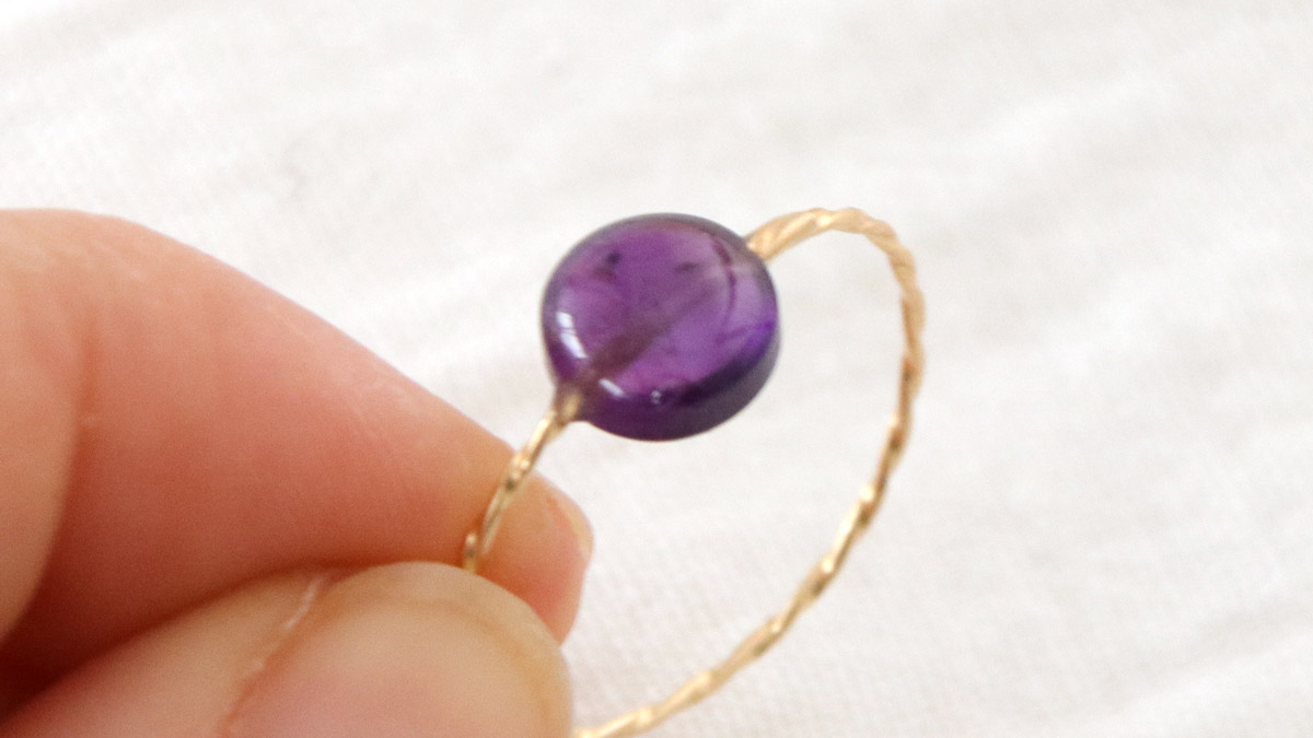 Tuto Rings with Natural Stones twisted wire gold filled : Step 4