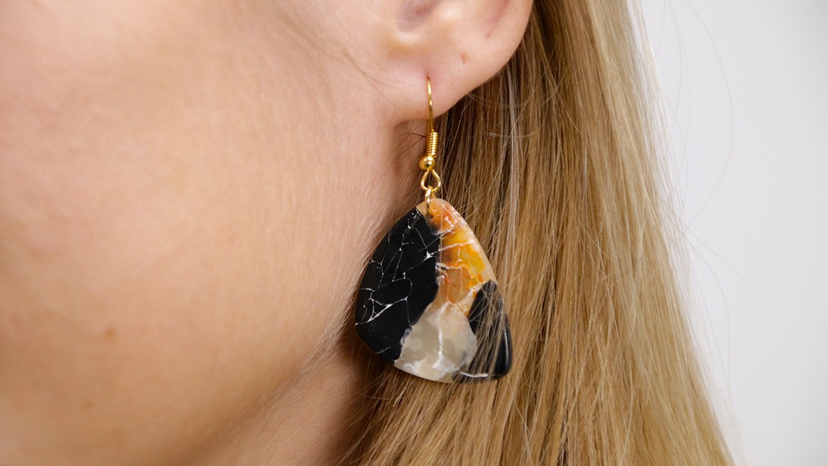 Schema  Marble effect polymer clay earrings