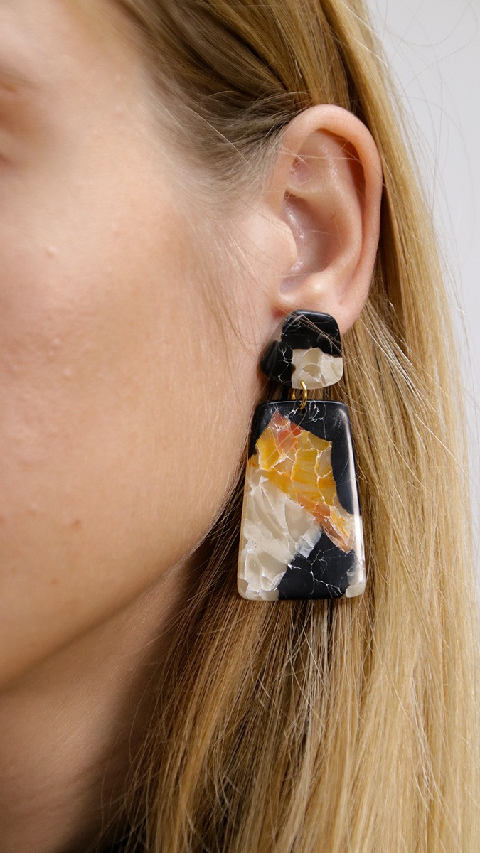 Marble effect polymer clay earrings
