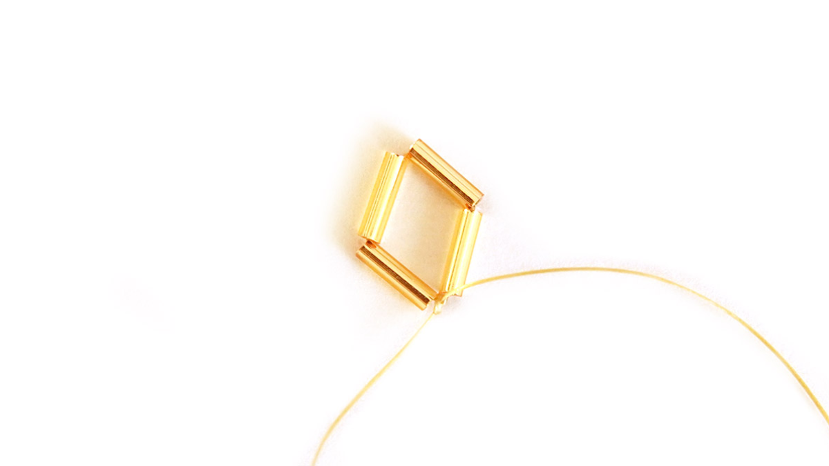 Miyuki Bugles 3D beaded star himmeli style : Step 1