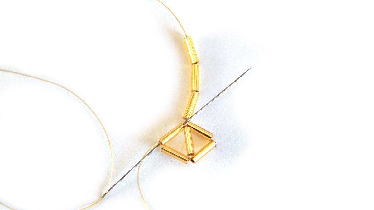 Miyuki Bugles 3D beaded star himmeli style : Step 3