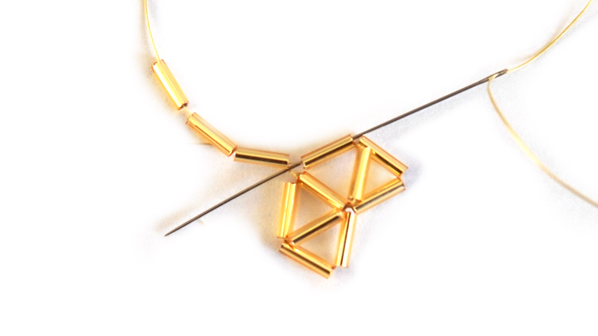 Miyuki Bugles 3D beaded star himmeli style : Step 5