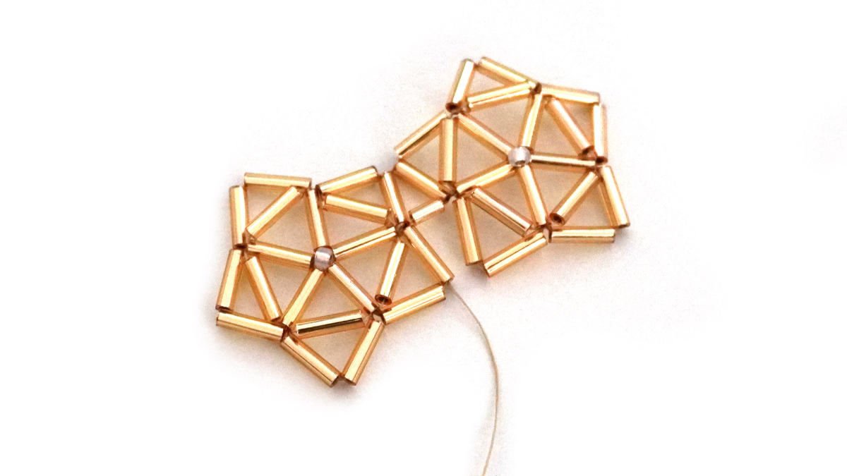 Miyuki Bugles 3D beaded star himmeli style : Step 10