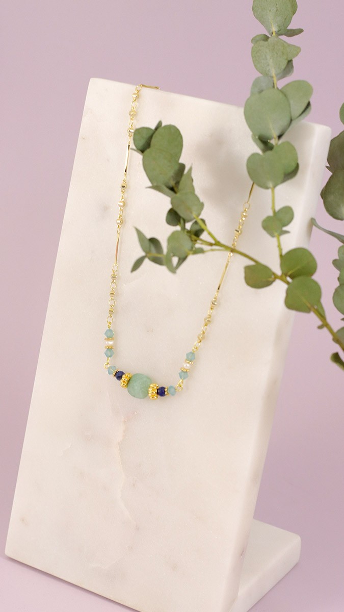 Freshwater pearl and gemstone necklace tutorial