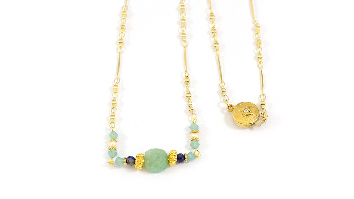 Freshwater pearl and gemstone necklace tutorial : Step 6