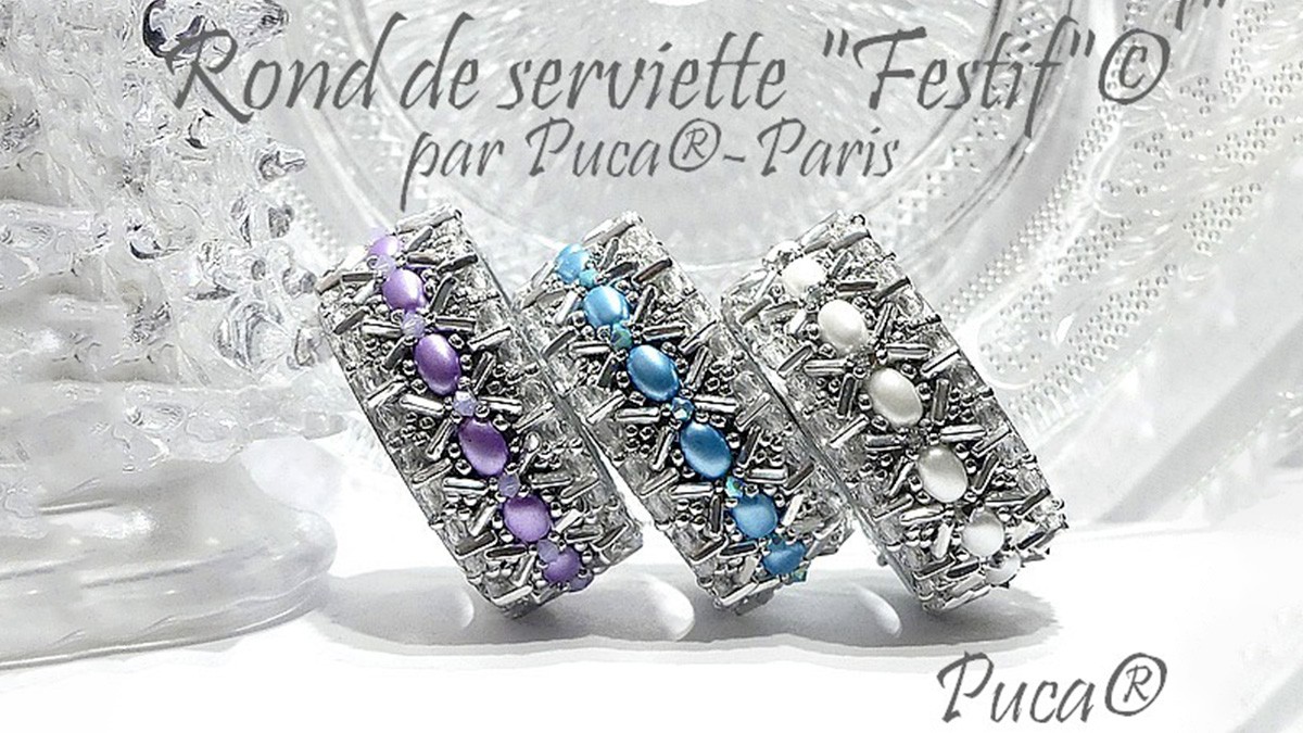 DIY festive napkin ring with Samos beads Les Perles by Puca®.