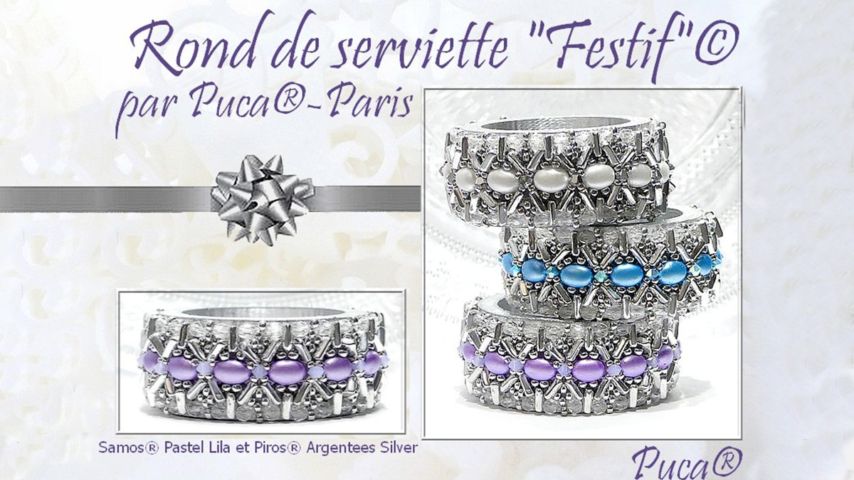 Schema  DIY festive napkin ring with Samos beads Les Perles by Puca®.