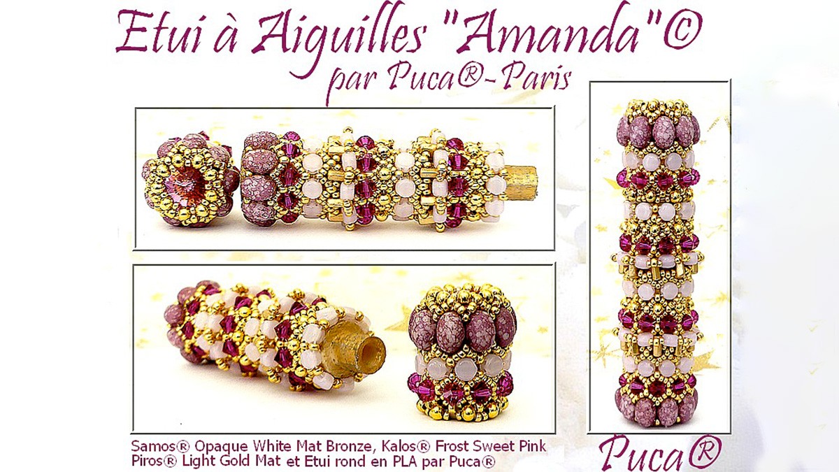 Schema  Amanda needle case with Samos, Piros and Kalos glass beads by Puca®.
