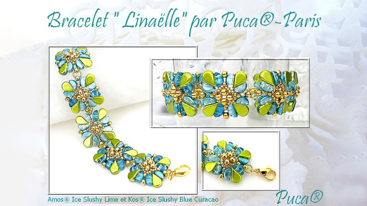 Schema  Tuto Bracelet Linaëlle with Amos and Kos beads by Puca®.