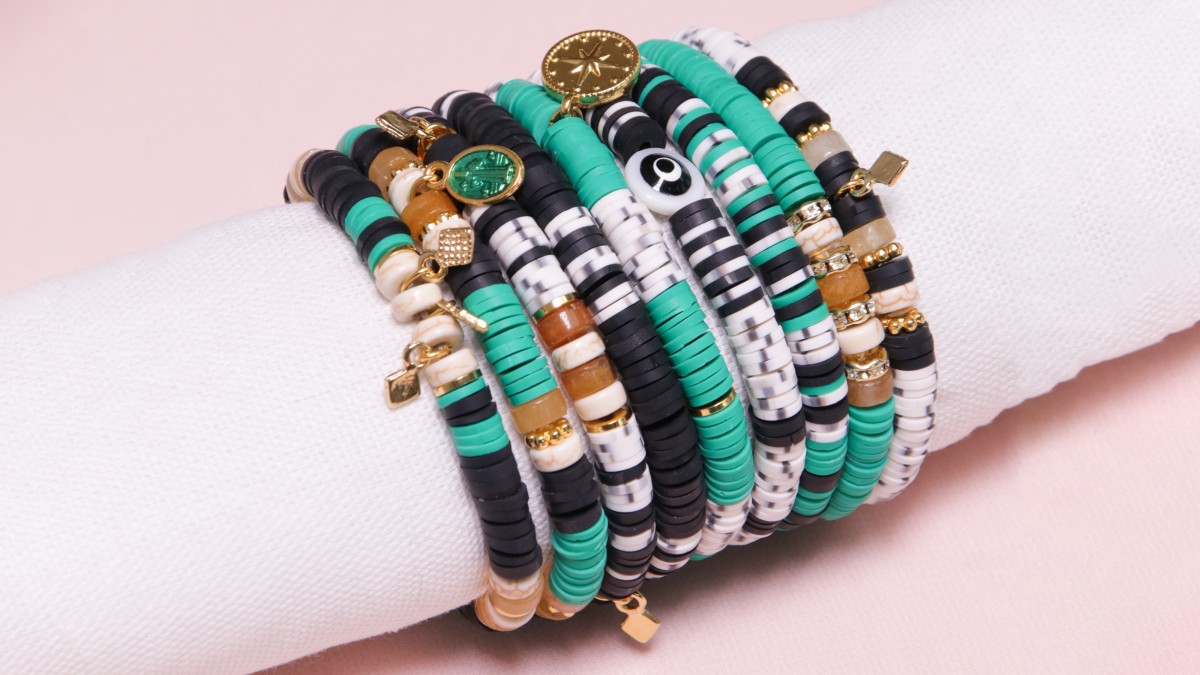 Elastic bracelets round heishi model Canopée