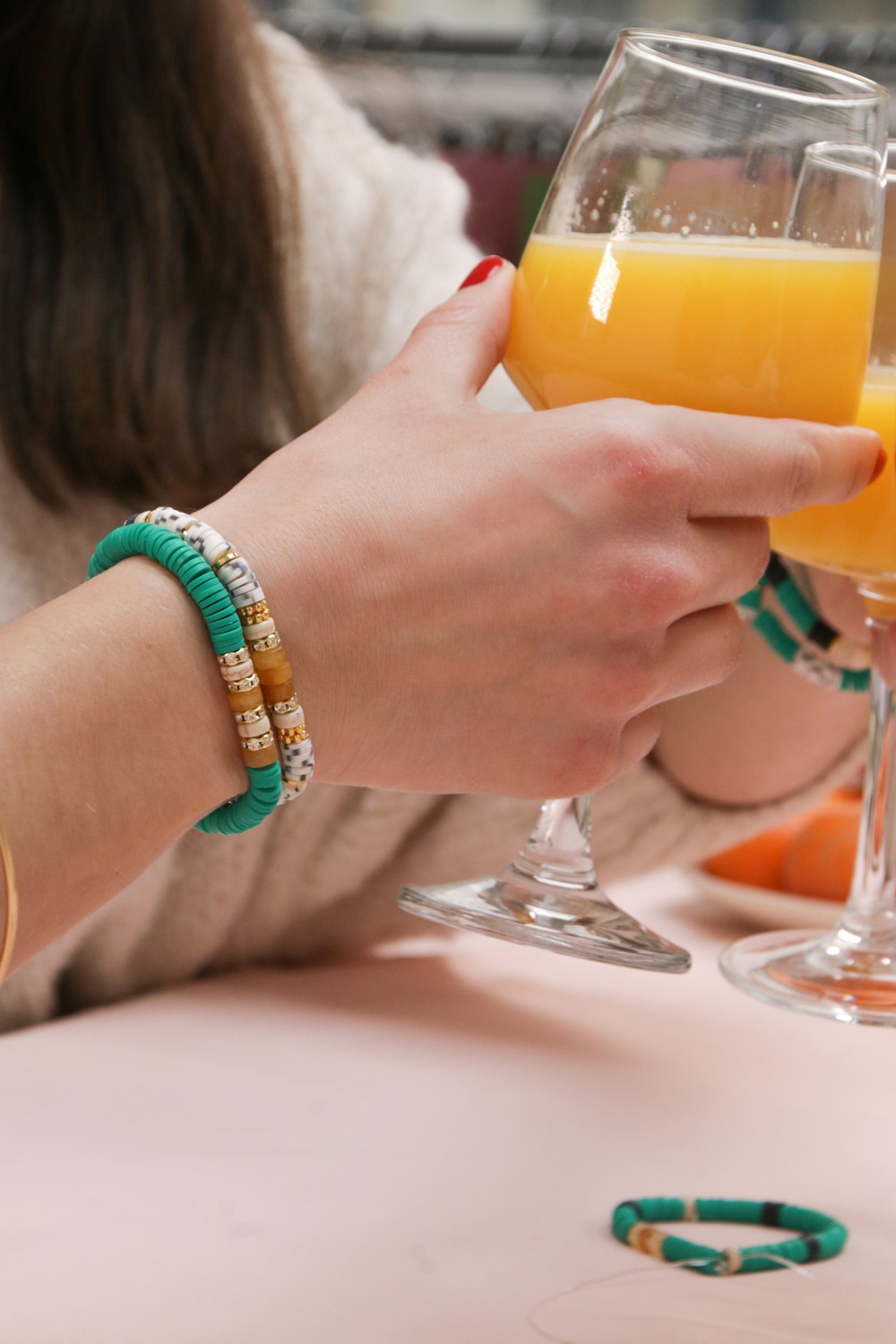 Schema Elastic bracelets round heishi model Canopée Schema Elastic bracelets round heishi model Canopée