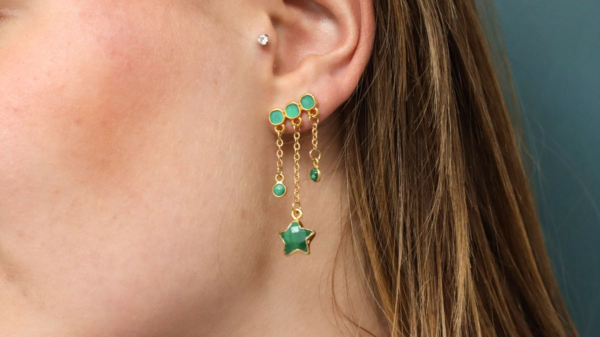Malachite pendant earrings