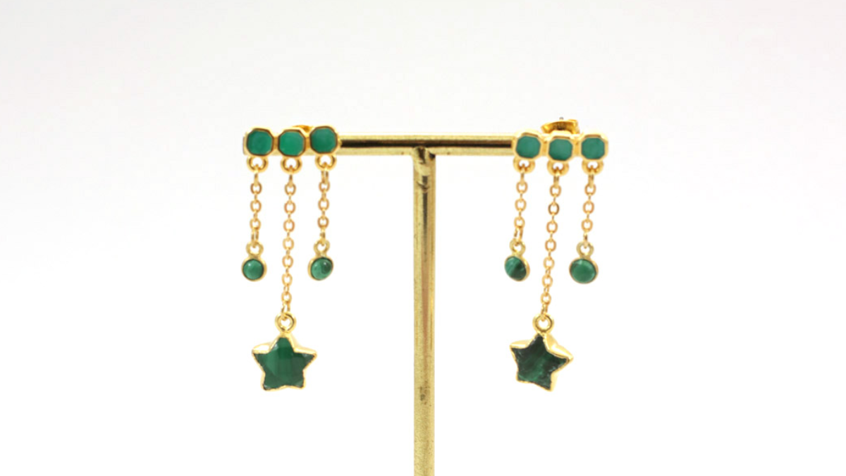 Schema  Malachite pendant earrings