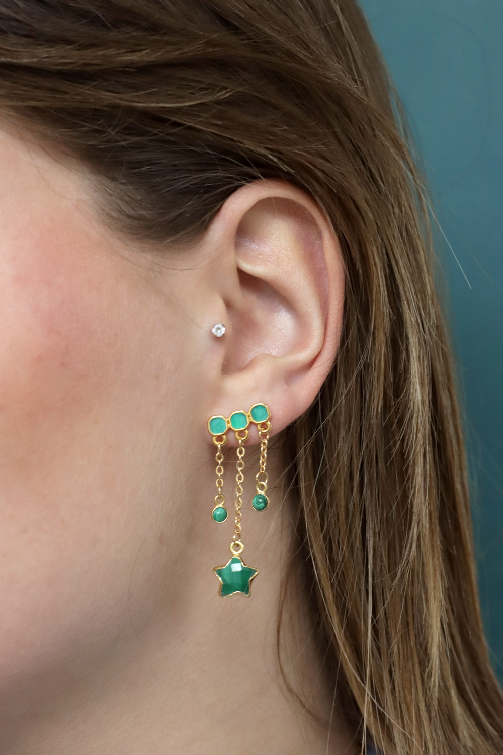 Schema  Malachite pendant earrings