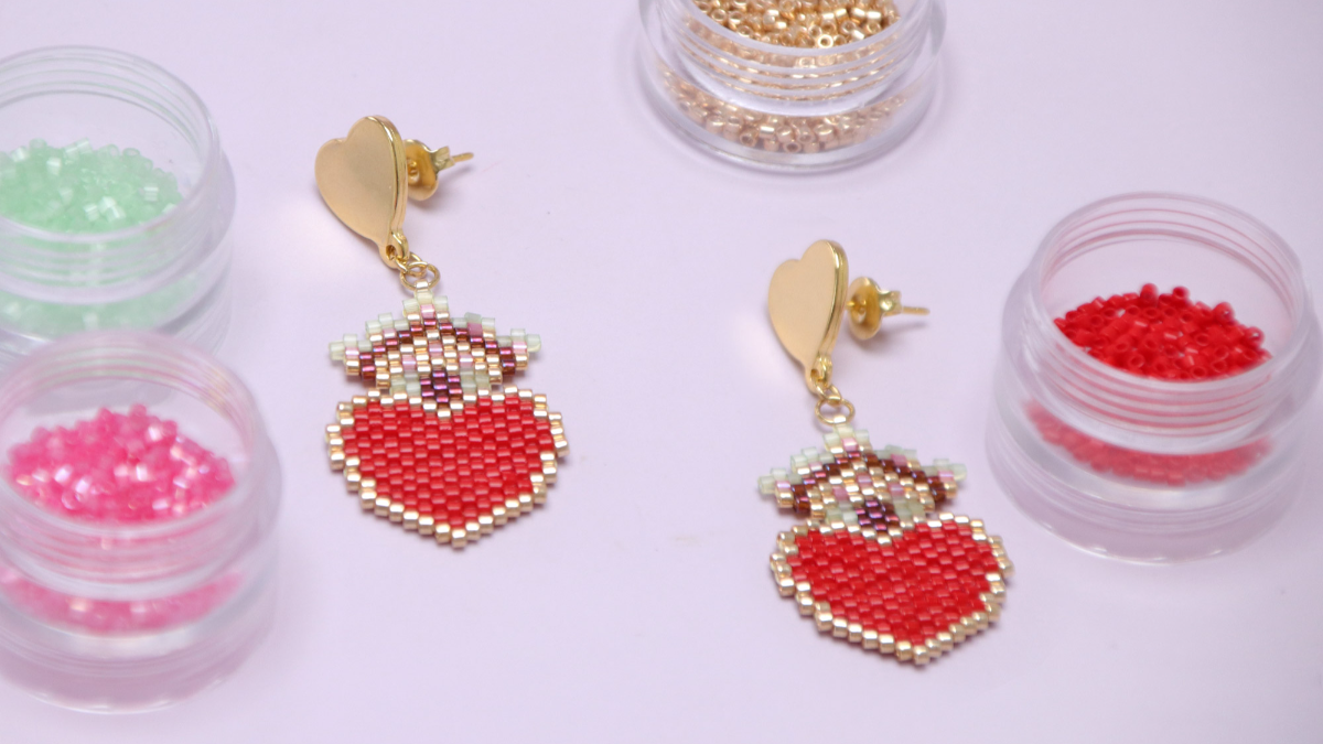Schema  Miyuki weaving grid Ex-voto heart or Mexican heart in beads