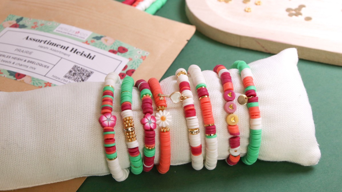 Elastic bracelets round heishi model Prairie Elastic bracelets round heishi model Prairie