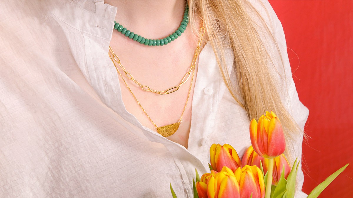 Tuto necklace multi strings heishi beads