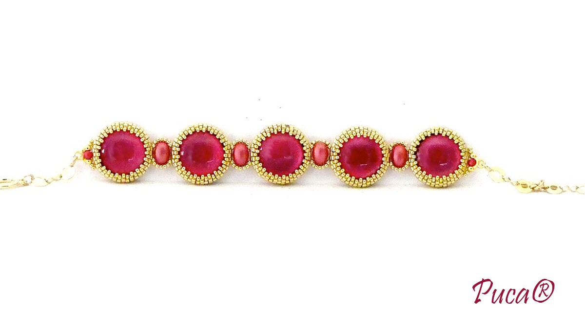 Schema Tuto Pamela bracelet with cabochons by Puca Schema Tuto Pamela bracelet with cabochons by Puca