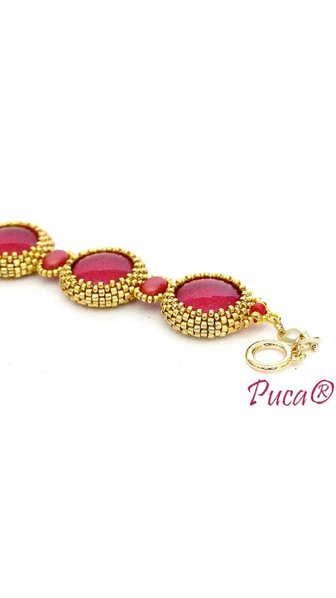 Schema Tuto Pamela bracelet with cabochons by Puca Schema Tuto Pamela bracelet with cabochons by Puca