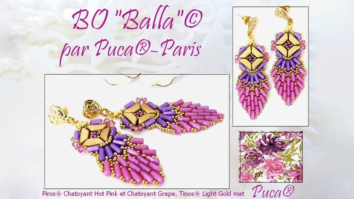 Balla earrings with Piros beads by Puca®. Balla earrings with Piros beads by Puca®.