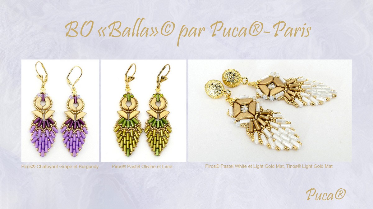 Schema Balla earrings with Piros beads by Puca®. Schema Balla earrings with Piros beads by Puca®.