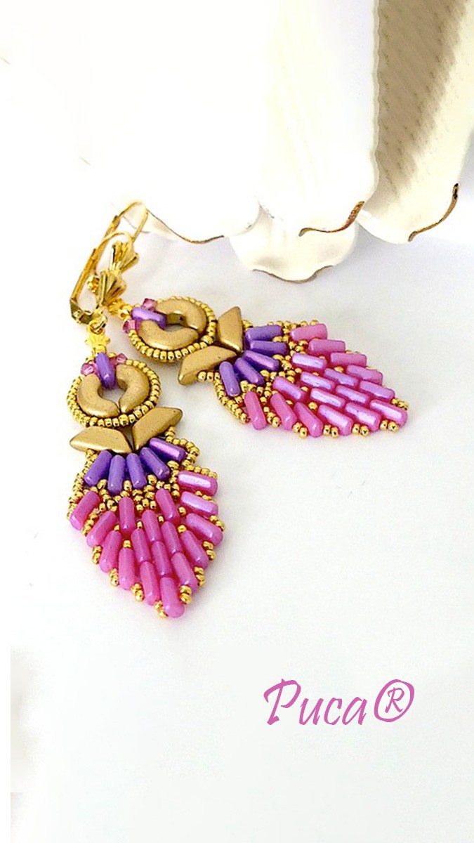 Schema Balla earrings with Piros beads by Puca®. Schema Balla earrings with Piros beads by Puca®.