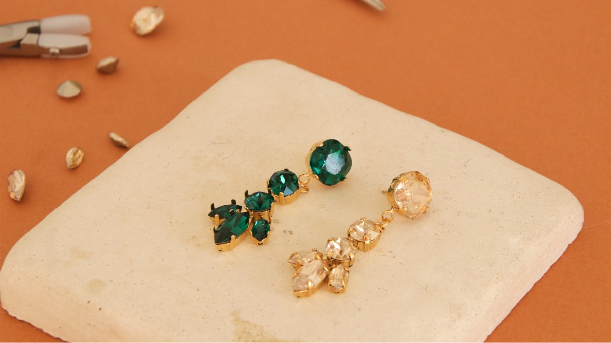 PureCrystal pendant earrings : Step 3