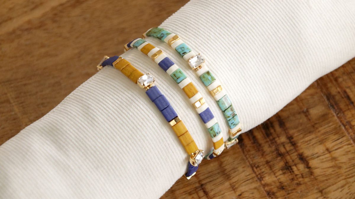 DIY Tila Miyuki bracelets with crystal