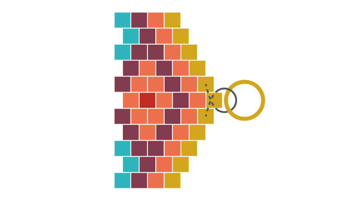 Weaving grid Miyuki Cuff in Odd Peyote : Step 9 Weaving grid Miyuki Cuff in Odd Peyote : Step 9