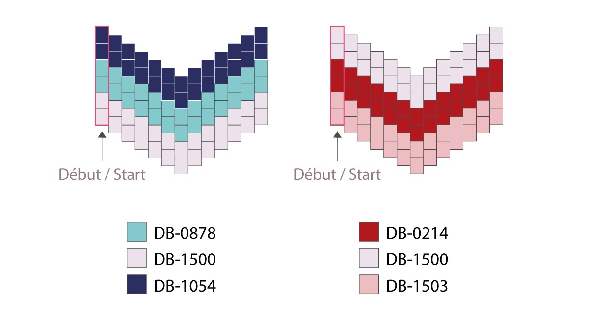 Schema  Miyuki herringbone earrings tutorial to learn Brick Stitch