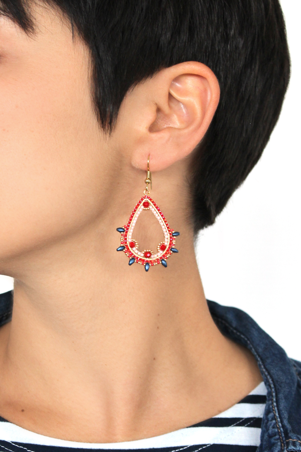 Miyuki drop earrings and Brick Stitch MiniDuo beads