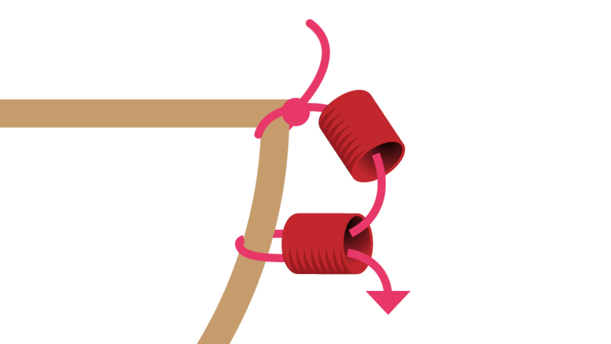 Miyuki half moon necklace brick stitch technique : Step 1