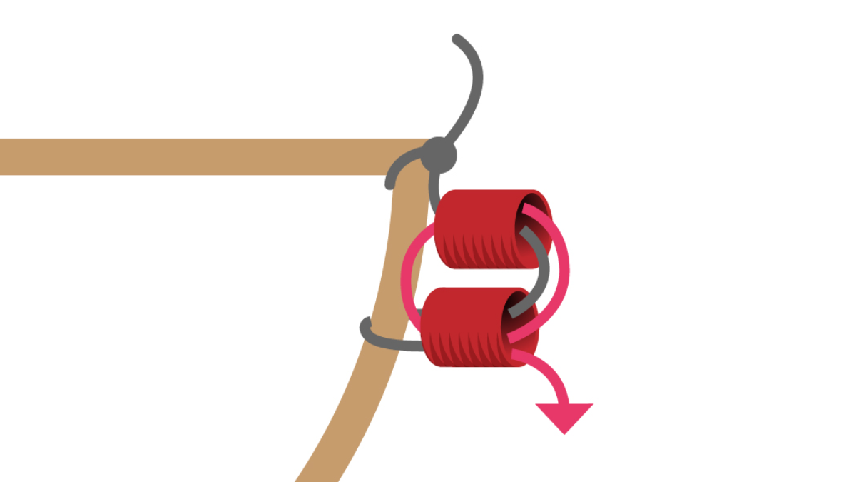 Miyuki half moon necklace brick stitch technique : Step 2