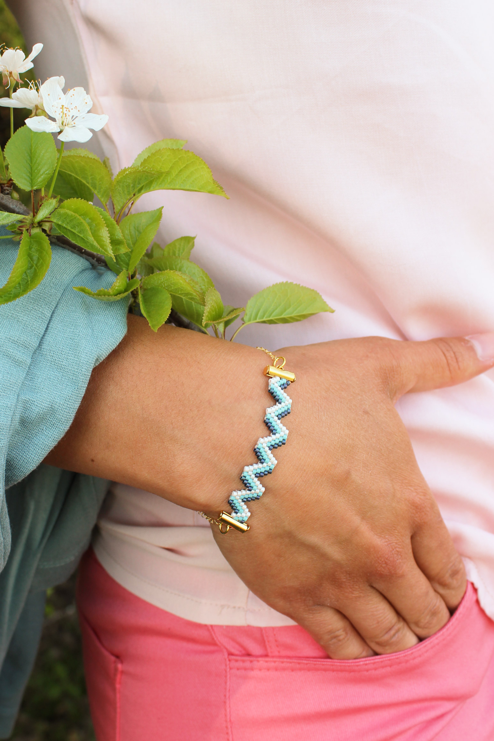 Schema  Miyuki ZigZag weaving bracelet Brick Stitch