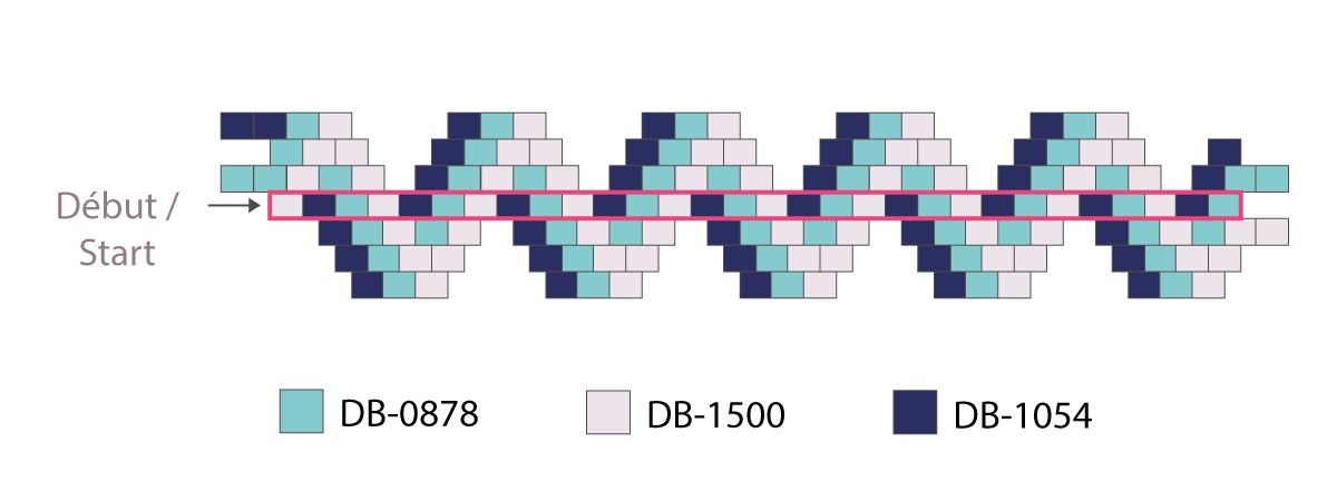 Schema  Miyuki ZigZag weaving bracelet Brick Stitch