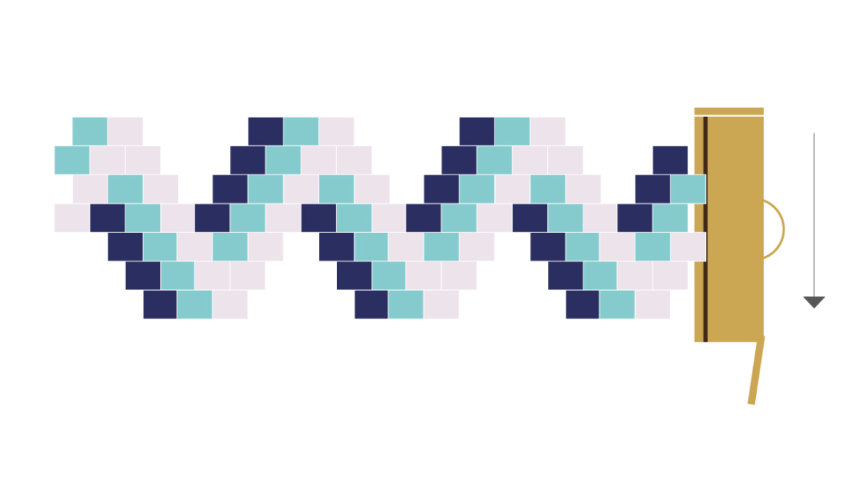 Miyuki ZigZag weaving bracelet Brick Stitch : Step 4