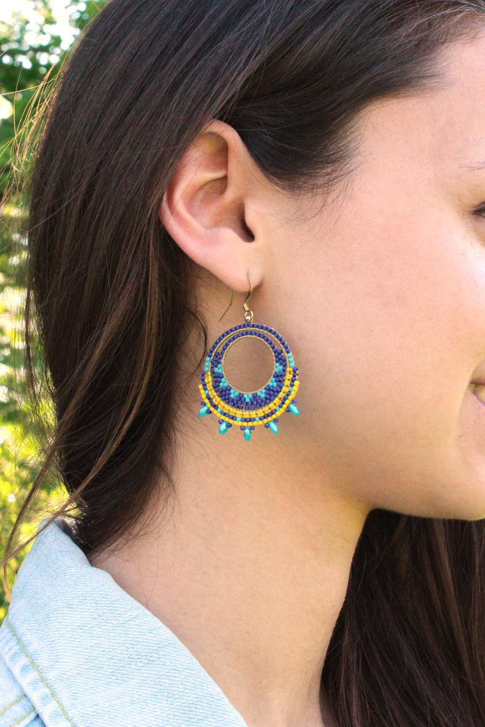 Earrings mix macramé and miyuki