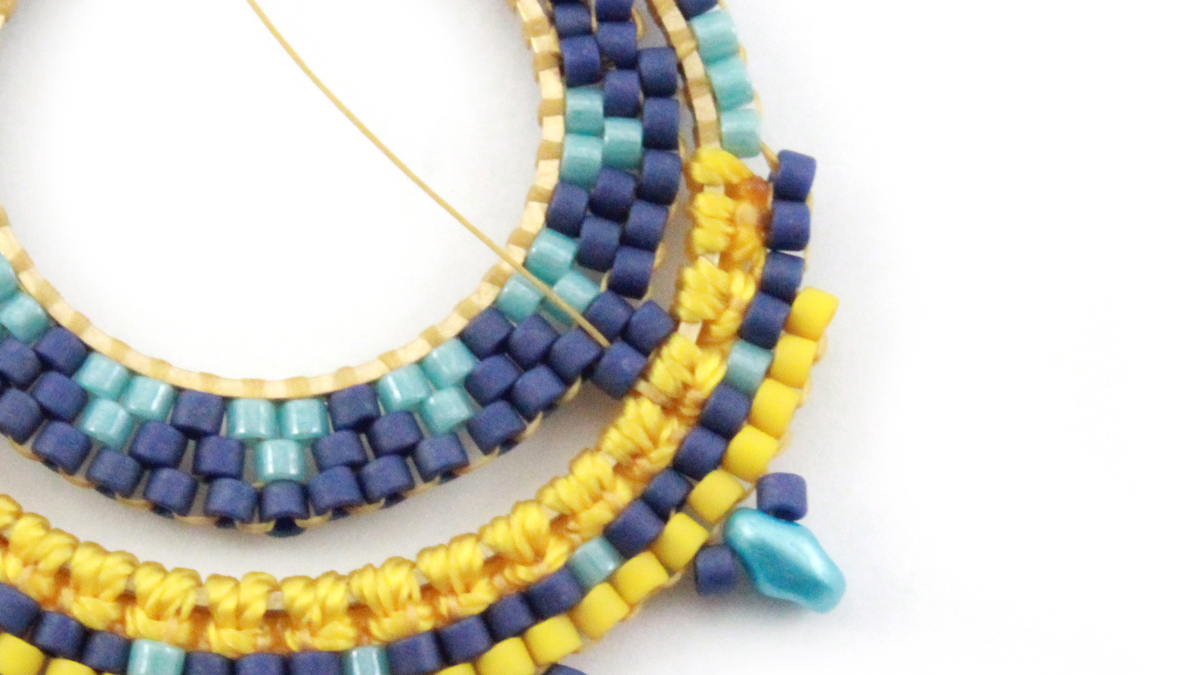 Earrings mix macramé and miyuki : Step 16 Earrings mix macramé and miyuki : Step 16