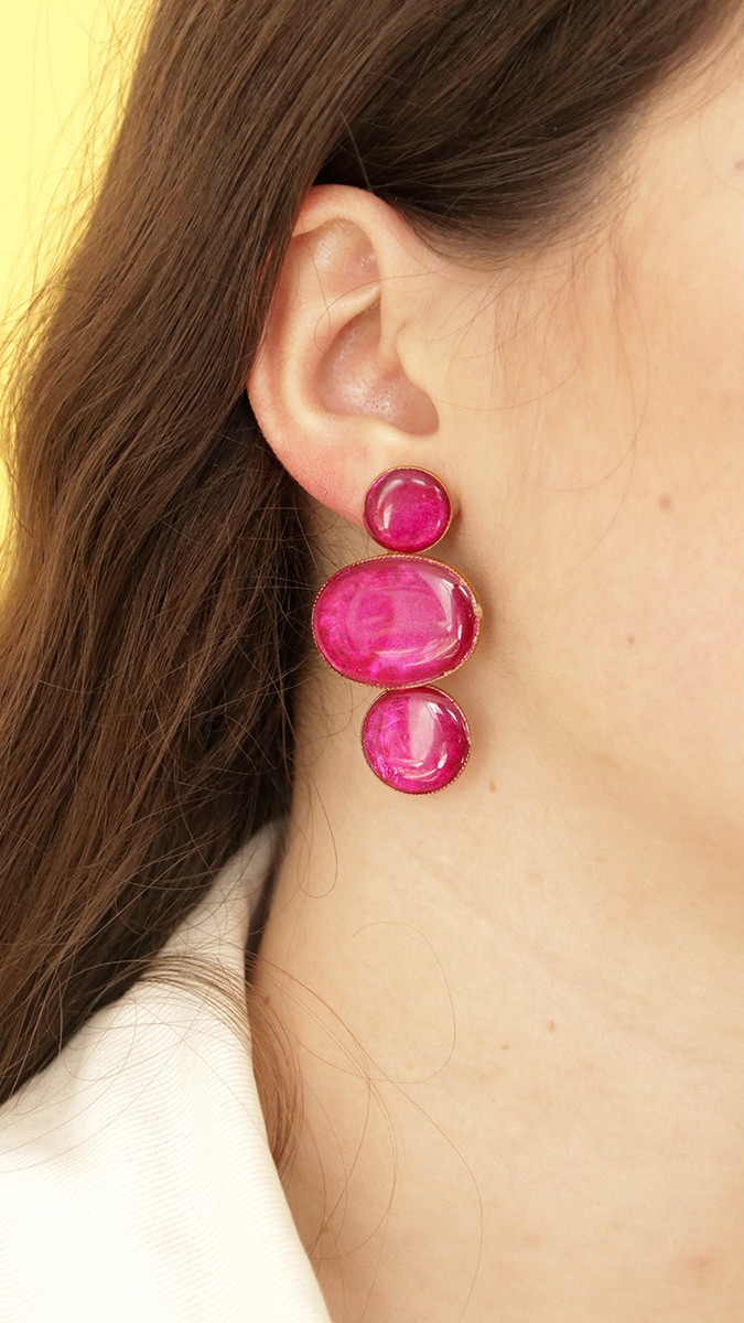 Schema Polymer clay, ink and UV resin pendant earrings Schema Polymer clay, ink and UV resin pendant earrings