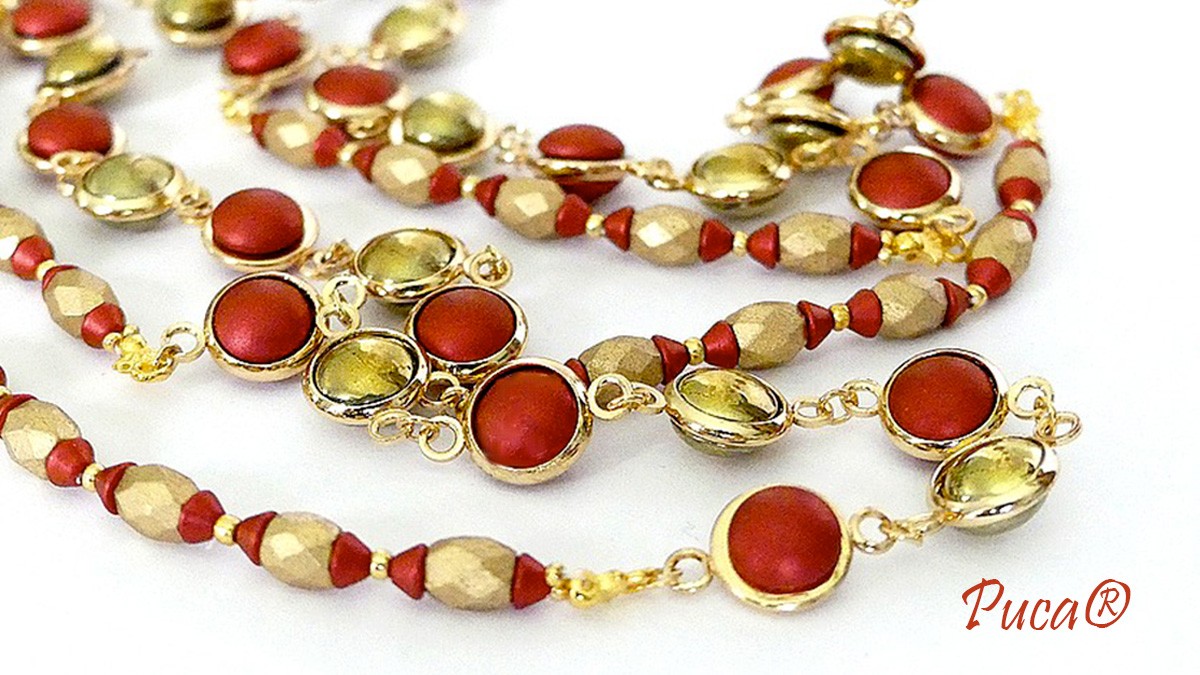 Schema Carietta necklace with glass cabochons by Puca Schema Carietta necklace with glass cabochons by Puca