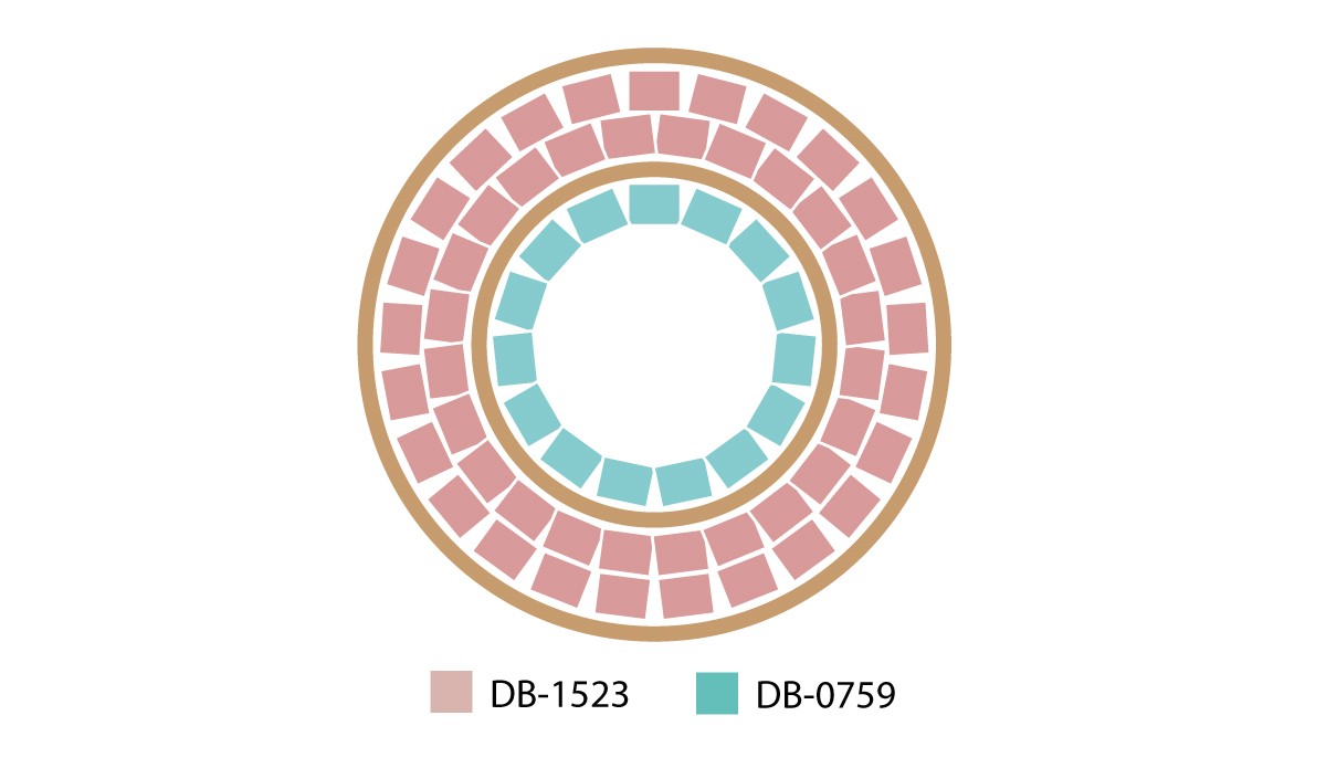 Schema Miyuki necklace with round Brick Stitch pendant Schema Miyuki necklace with round Brick Stitch pendant