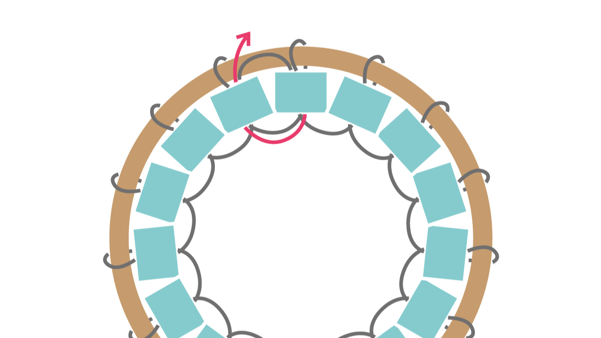 Miyuki necklace with round Brick Stitch pendant : Step 5 Miyuki necklace with round Brick Stitch pendant : Step 5