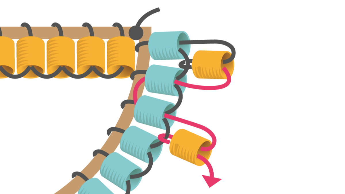 Miyuki half circle earrings in Brick Stitch : Step 3