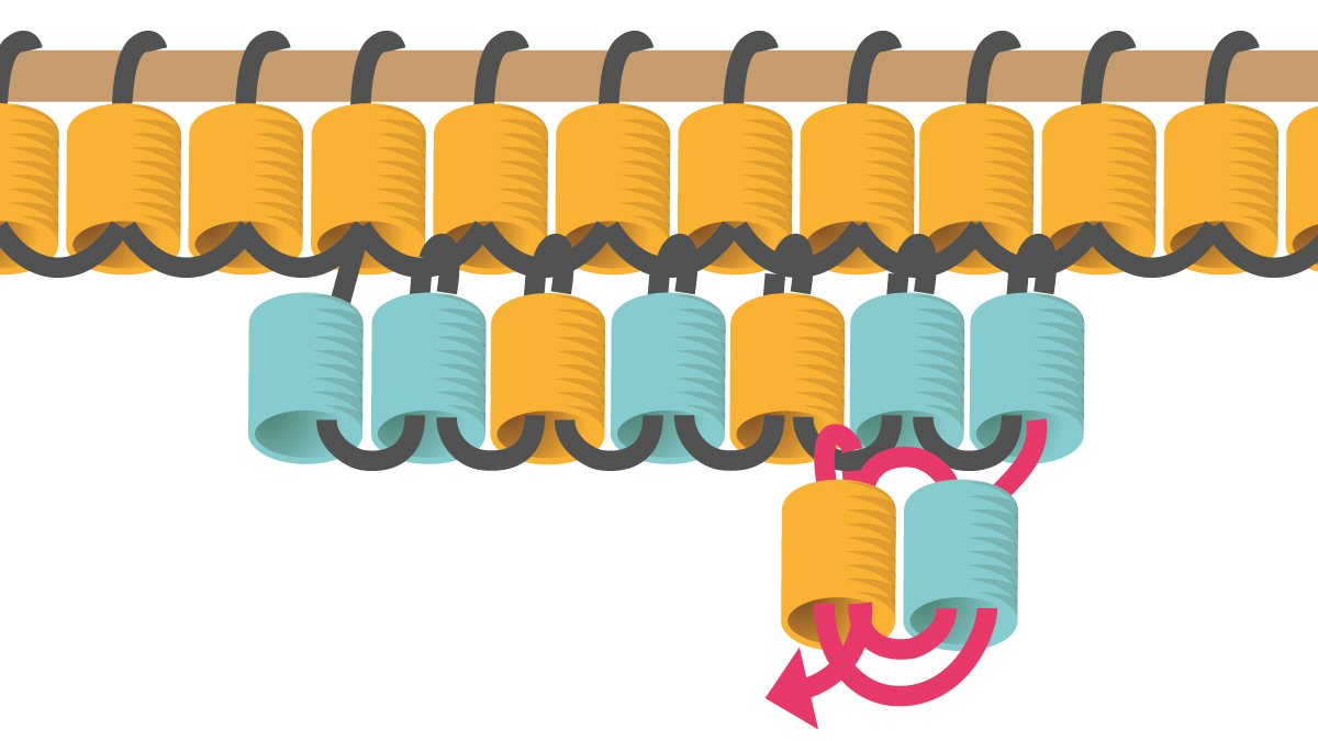 Miyuki half circle earrings in Brick Stitch : Step 6