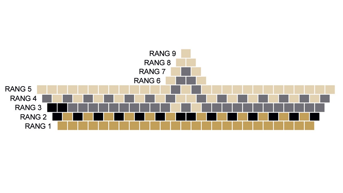 Weaving grid Miyuki necklace in black and gold Brick Stitch : Step 4