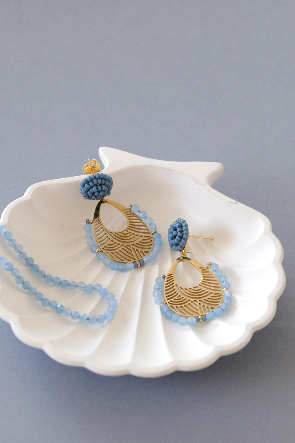 Schema  Miyuki seed beads ear studs and drop candlestick